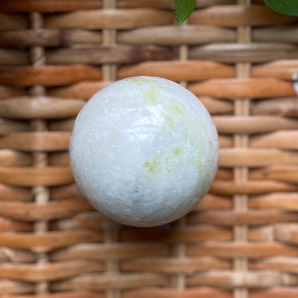 White/Green Calcite Sphere 203g